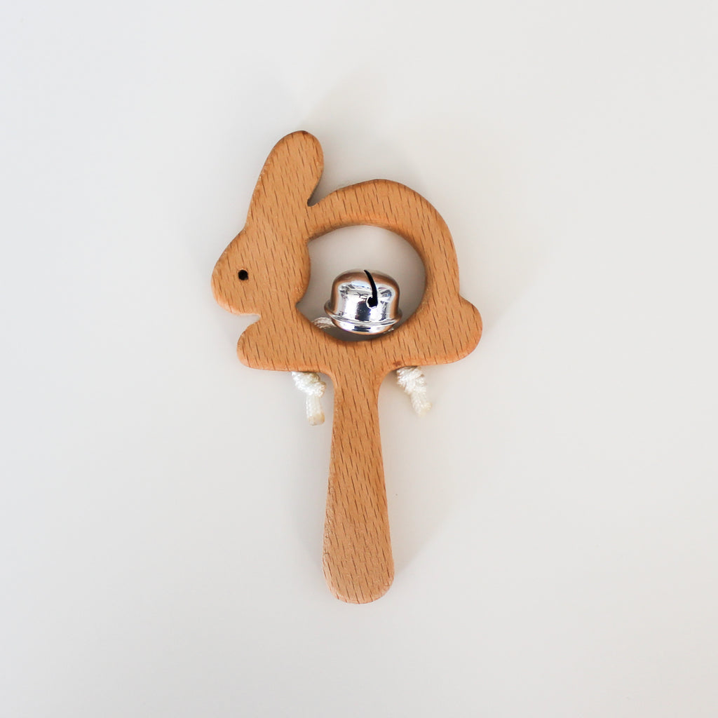 Rattle - Wooden Bunny Shaker – Chelsea and Marbles