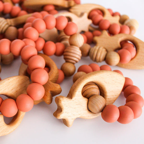 Teether - Wooden Carrot Teething Ring