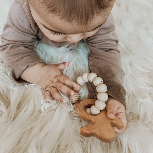 Teether - Wooden Bunny Teething Ring