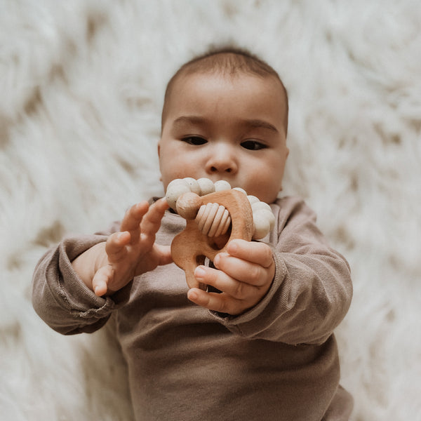 Teether - Wooden Bunny Teething Ring