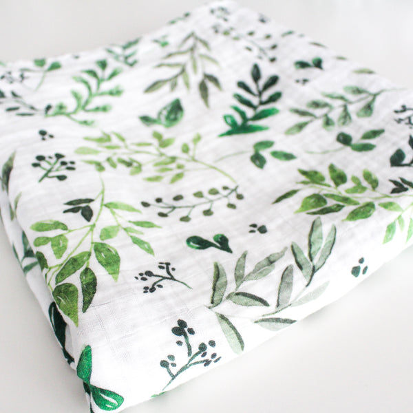 Organic Muslin Swaddle - Farm Foliage